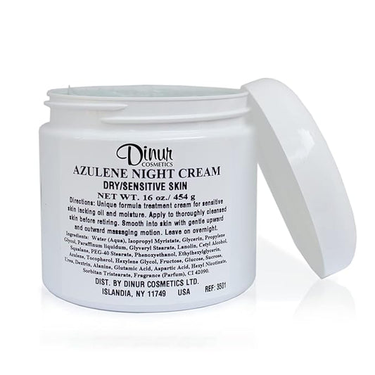 Azulene Night Cream for Dry/Sensitive Skin Good for Hydration Intensive Care Tightens Skin 16 oz./ 454 g