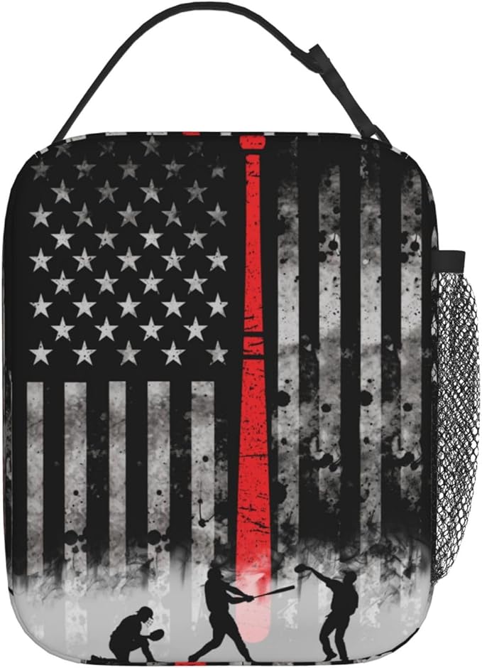 Baseball Lunch Bag Insulated Reusable Lunch Box Thermal Cooler Tote For Men Women Work Travel Picnic Hiking