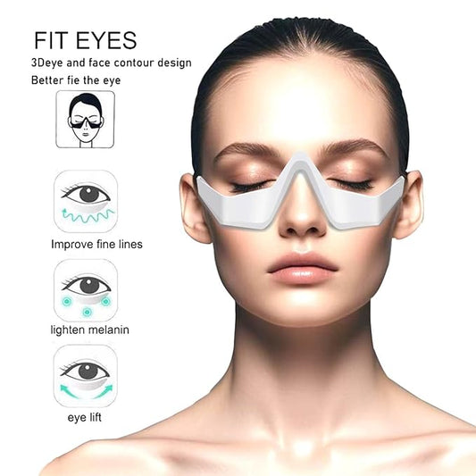 Eye Bag Remover Glasses,Revital Eyes Red Light Glasses, Revital Eyes Red Light Glasses, Eye Beauty Glasses Eyes Bag Remover For Reduce Dark Circles And Wrinkles At Home, One Size