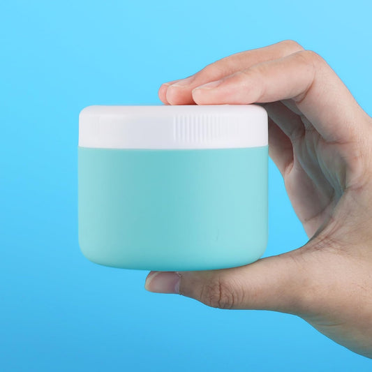 Travel Containers for Toiletries, Silicone Cream Jars BPA-Free, Leak-proof 3oz Travel Size Containers, Portable Size Silicone Jars with Lid for Cosmetic Face Hand Body Cream (4 Pack)