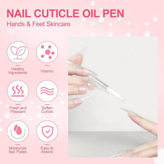 COSCELIA 8pcs Cuticle Oil for Nails Cuticle Oil Pen Bulk for Nail Care Gel Polish Softener and Strengthener Natural Moist Gel Nail Nourishment Treatment Manicure Tools DIY Gifts for Women