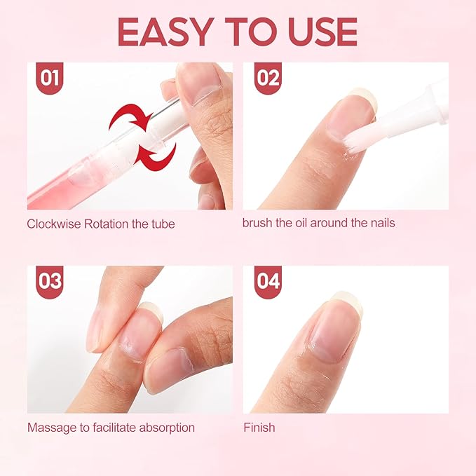 Peacecolor 8Pcs Cuticle Oil Pen for Nails Nail Oil Cuticle Pen for Nourishing Dry Damaged Cuticles Multiple Flavor Cuticle Revitalizer Oil Pen Nail Strengthener Nail Care Kit