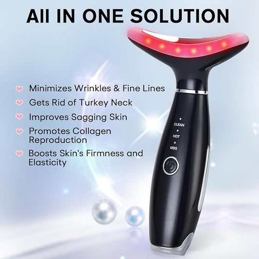 Facial Massager,Neck Face Massager Tool,3 Mode Massage with Heat,Portable Beauty Instrument for Skin Care Women Gift