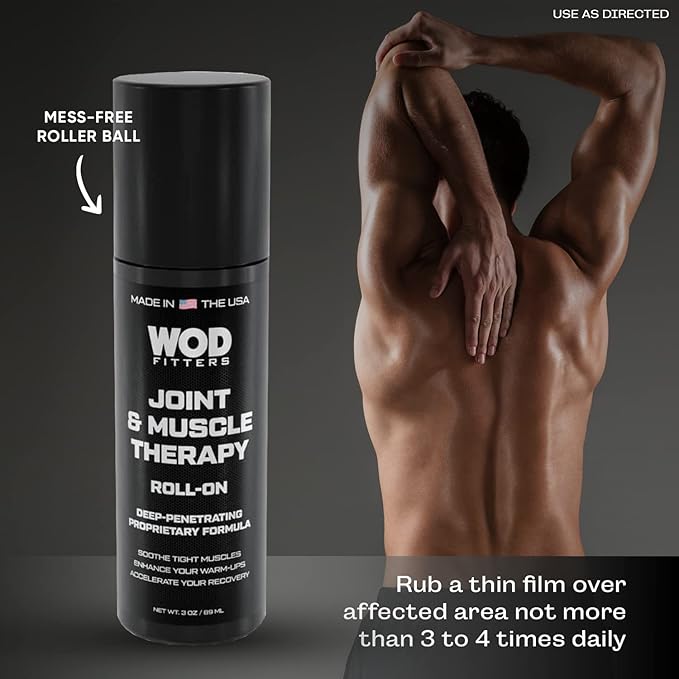 WODFitters Joint & Muscle Therapy Roll On - 3 oz - Premium Recovery Formula for HIPS Knees Hands Feet (3 oz)