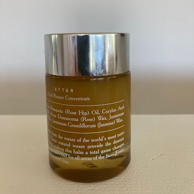 Attar Floral Repair Concentrate, 50ml, Face Moisturizer, Essential Oil Free, Nourishing Balm for Radiant Glow, Hazelnut, Rosehip Seed, Rare Rose Extracts, Jasmine Sambac