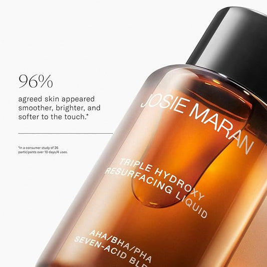 Josie Maran Pure Argan Oil + Liquid Exfoliant Kit - Anti Aging Hyperpigmentation Treatment & Hydrating Argan Oil for Dry Skin - Body Skin Care Products For Everyday Use (3.4 oz)