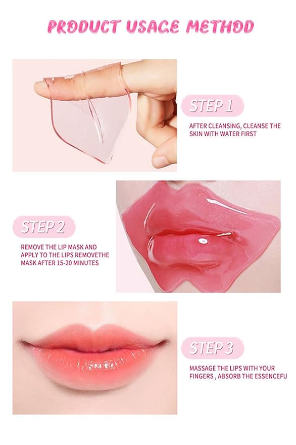 60 Pairs Lip Masks with Eye Mask, 24K Collagen Under Eye Patches for Dark Circles and Puffy Eyes, Reduce Lip Wrinkles, Anti Chapped & Remove Lip Dead Skin, Nourishes the Lip & Eye Skin