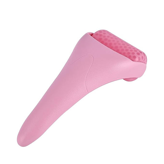 3 in 1 Ficial Face Ice Jade Roller and Gua Sha Tool, Natural Real Jade Anti-Wrinkle Face Eye Neck Massager Tool, Reduce Wrinkles, Puffiness, Migraine, Redness, Pain and Injury,Pink