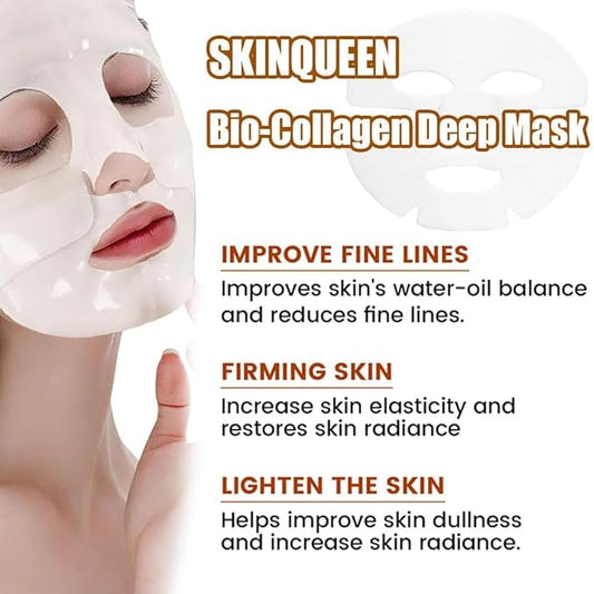 Bio Collagen Face Mask 8Pcs, Bio-Collagen Deep Mask Overnight, Korean Face Mask Pure Collagen Films Deep Hydrating Firming Lifting Anti Wrinkle Hydrogel Mask Skincare (8Pcs)