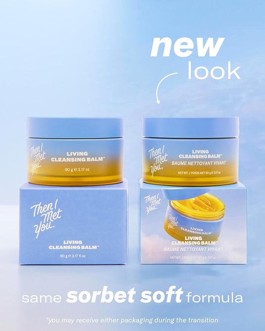 Then I Met You Living Cleansing Balm, Oil Cleanser for Face & Makeup Remover with Grape Seed, Olive & Seaberry Oil, Vegan Korean Skincare for All-Skin Types (3.17 Oz)