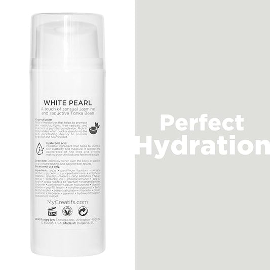 White Pearl Moisturizing Body Lotion with Coconut Butter and Hyaluronic Acid, 3.4 fl. oz.