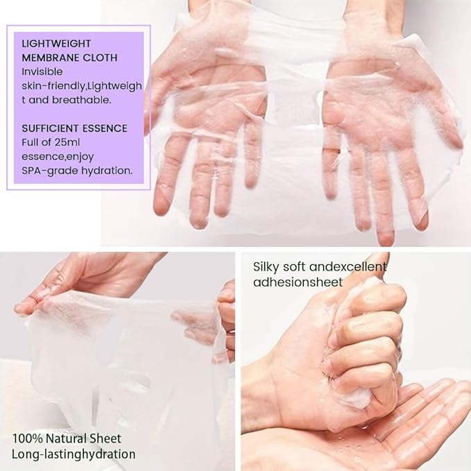 Salicylic Acid Face Masks Skincare,Facial Mask Skin Care Korean,Nourish,Deep Moisturizing,Atural Skin Care Spa Face Mask,Hydrating Smoothing Face Masks for Women Men,for All Skin Types 6Pack