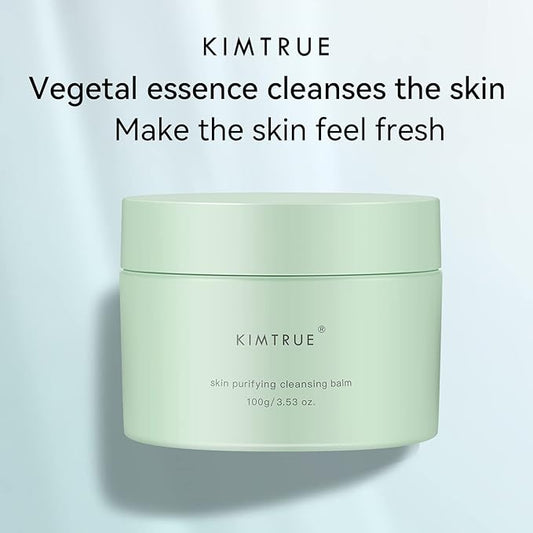 Kimtrue Makeup Cleansing Balm, Skin Purifying Makeup Remover Balm for Oily Skin, Gentle Facial Cleanser, Hydrate & Moisturize, 100g/3.53oz