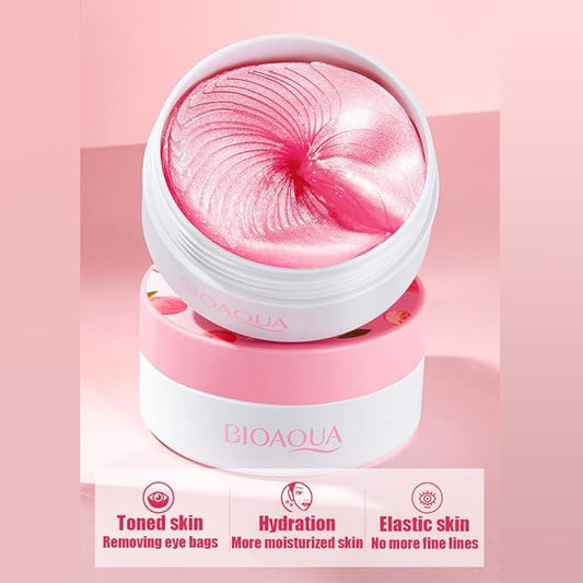 BIOAQUA Honey Peach Hexapeptide Eye Mask Patches Moisturizing Firming Anti-Puffiness Remove Dark Circle Soothing 60pcs/30pairs