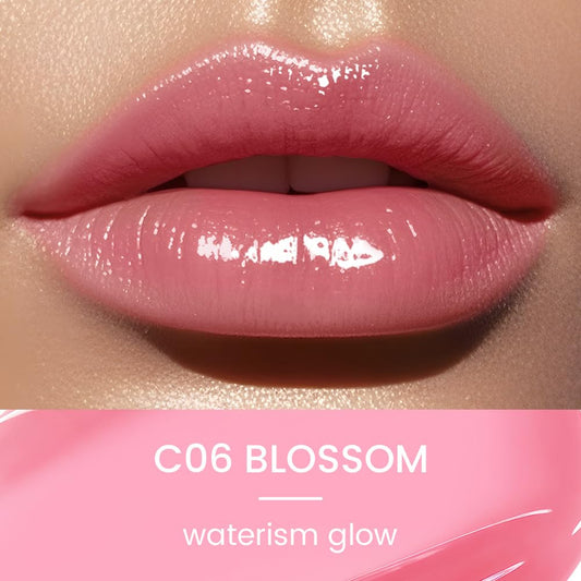 CATKIN Glossy Lip Balm Ultra Hydating Glow Lip Tinted Jelly Plump Melting Balm Shea Butter Repair Soothing For Dry Lips Dewy Finished 0.12 oz C06 BLOSSOM