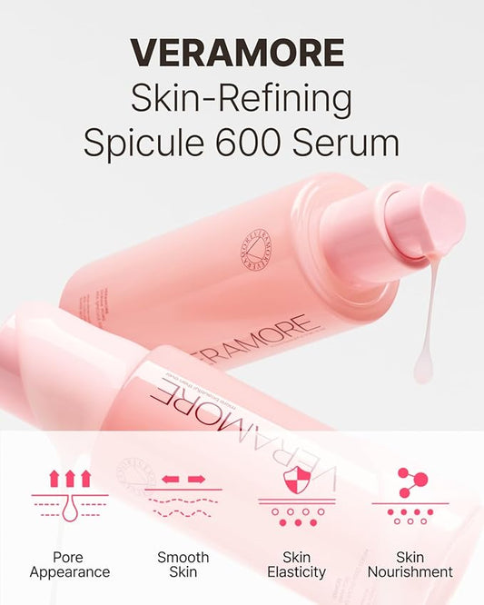 Veramore Skin Refining Spicule 600 Serum – Gently Exfoliates, Nourishing with Probiotics, Collagen & Peptides, Skin-Soothing, Firming, No Irritation, All Skin Types, 1.76 fl oz