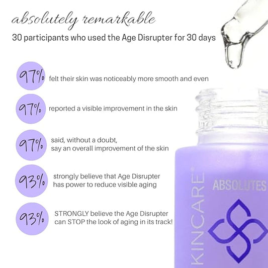 Serious Skincare Absolutes Age Disrupter Facial Treatment Serum with Resveratrol for Smooth & Radiant Skin - Grape Skin Stem Cells - Improve Elasticity - 1 oz.