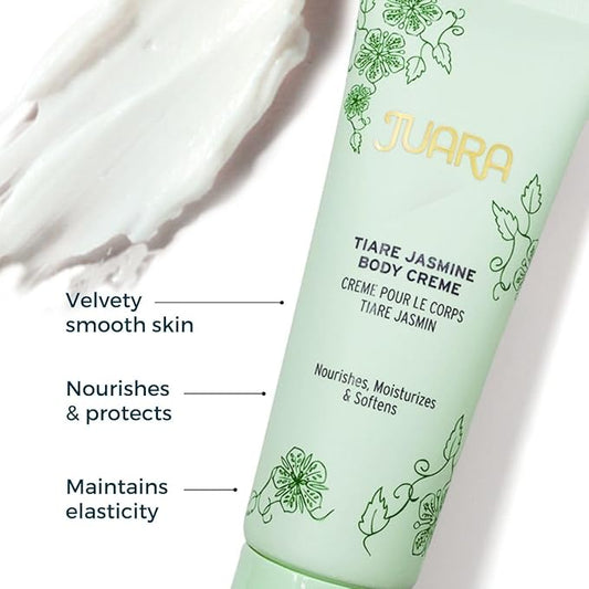 Juara - Tiare Jasmine Body Creme | Moisturizing Lotion | Dry Skin Hydration | Skin, Hands and Feet Cream | Soothing Skincare Balm | Cruelty Free, Paraben, Sulfate Free, Vegetarian | 8 oz
