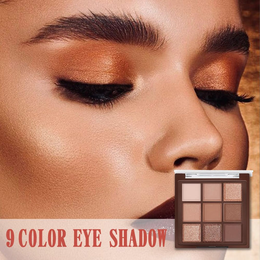 Neutral Nude Brown Smokey Eye Eyeshadow Palette Makeup, Matte & Shimmer Rose Gold Bronze Cream Eyeshadow Palette,Highly Pigmented Natural Eyeshadow for Eyes Long Lasting Naturing-Looking A-04