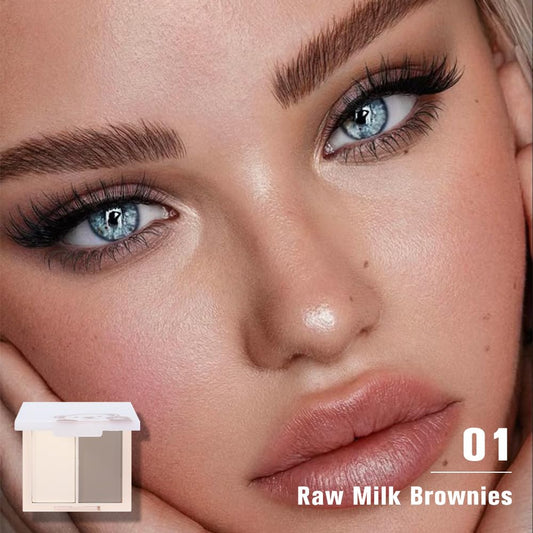 AMY'S DIARY Neutral Nude Eyeshadow Palette Makeup, 2 Colors Velvety Matte Finish, Cool-Toned Nude Taupe Eye Shadows, Natural Everyday to Eye Makeup Looks, for Brown Eyes Long Lasting Naturing-Looking