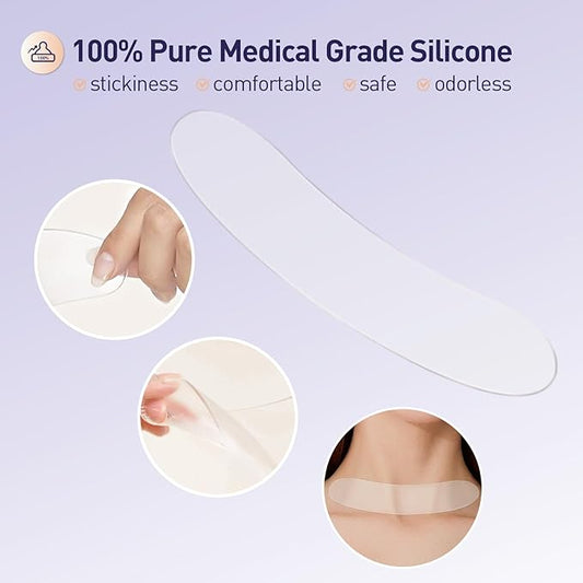 Neck Silicone Wrinkle Patches Reusable for Wrinkles Treatment, Anti Aging Wrinkle Pads Overnight, 2 Patches