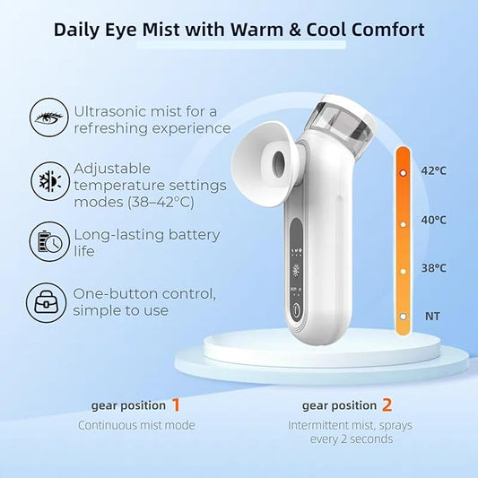 Portable Eye Mist Steam Sprayer, Type-C Rechargeable Nano Mist Sprayer & Mister, Personal Humidifier, Facial Steamer, Portable Nebulizer for Skincare, Desk, Travel Use