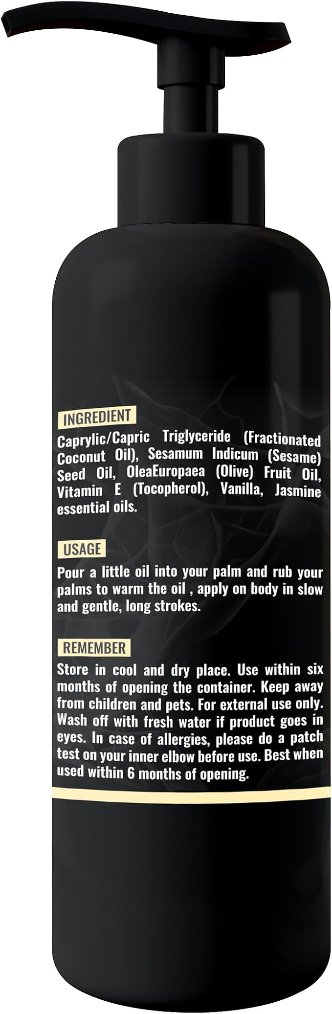 Organic - Vanilla Edible Full Body Massage Oil - No Stain & Non-Sticky | with Fractionated Coconut Oil, Vanilla & Jasmine Oil, Date Night | Massage Oil for Massage Therapy - 8.45 Fl Oz