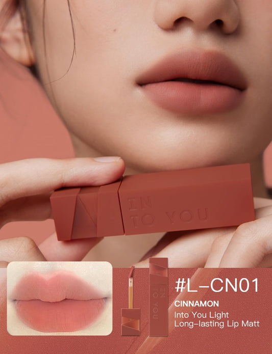 INTO YOU Matte Velvet Lip Stain Long Lasting Waterproof Lip Gloss Makeup Moisturizing Lipstick for Women (L-Cn01)