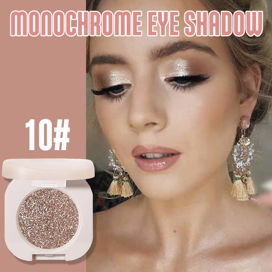 2Pcs Glitter Shimmer Sparkle Eyeshadow Palette Makeup For Women, Light Brown & Silver Glitter Shimmer Metallic Holographic Multichrome Cream Iridescent Single Monochrome Eye Shadow Makeup