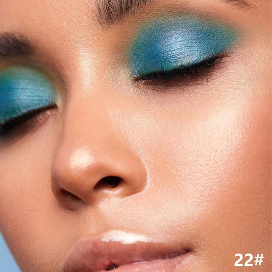 Dazzling Blue Shimmer Cream Eye Shadow Stick Makeup for Women, Blue Shimmer Matte Eye Shadow Brightener Stick for Eyes, Waterproof Eyeshadow Pencil Applicator Blendable for Eye Highlight 22