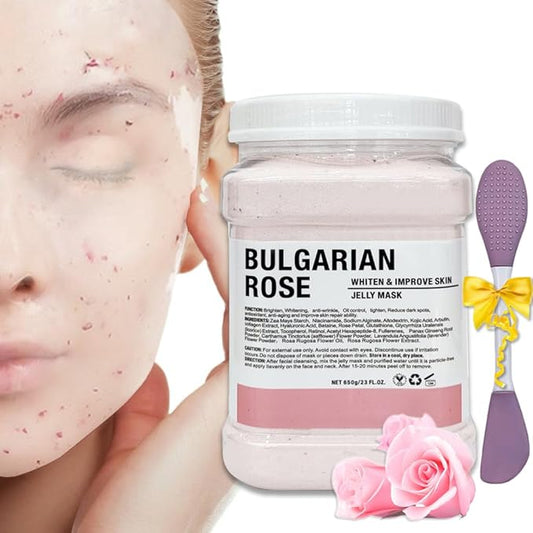 Jelly Mask Powder for Facials,Hyalorunic Acid Moisturizing Jelly Face Mask,Turmeric Gel Jelly Face Mask,Face Masks with Double-ended Silicone Brush, 23 Fl Oz