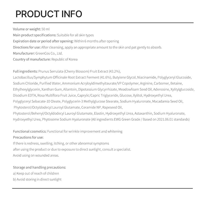 Vegan Serum - Natural Ingredients for Even Skin Tone Skin Vitality & Firmness Care Cruelty Free Korean Skincare Dermatologically Tested for Low Irritation Suitable for All Skin Types