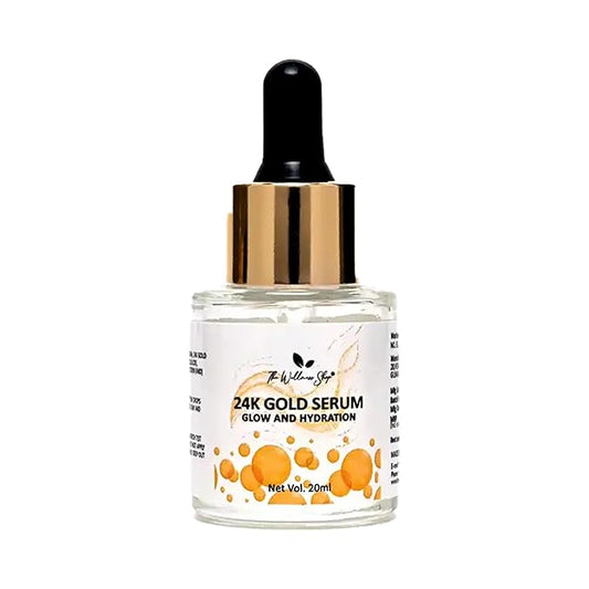 The Wellness Shop - 24K Gold Serum For Glow & Hydration- Water Based | For All Skin Types | Promotes Cell Regeneration | Reduces Wrinkles | No Side Effects | For Men & Women | (20ml / 0.67 fl oz)