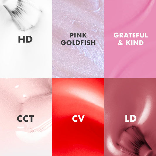 Olive & June Long Lasting Nail Polish Set | Includes 6 Chip-Resistant Shades (Pink Goldfish, HD, Grateful & Kind, CCT, LD, CV) + Top Coat | Vegan, Cruelty-Free | Salon-Quality at Home