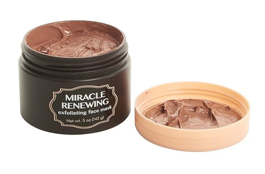 Evenza Miracle Renewing Exfoliating Face Mask for age spots and uneven skin tone. Vitamin C Clay Mask with Argan Oil and Ferulic Acid. Large 5oz jar.