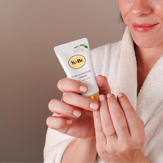 Yu-Be Yuzu Pure Hydration Cream (Trio): Body & Hand Cream - Vegan Skin Care Cream for Sensitive & Dry Skin - Soothing Yuzu Flower Extract - Day & Night Moisturizer- 1.35 Fl Oz x 3