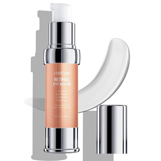 Retinol Eye Cream for Dark Circles and Puffiness, Hyaluronic Acid Serum for Face Anti Aging, Fine Lines, Dark Spots, & Dry Skin