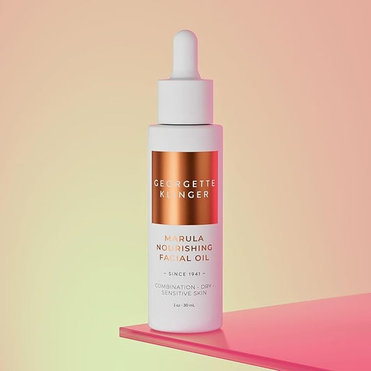 Marula Nourishing Facial Oil - Anti-Aging Serum: Minimize Pores, Diminish Lines, and Wrinkles for Plump Hydrated Skin and Improve Skin Barrier with 10 Natural Oils - 1 oz by Georgette Klinger