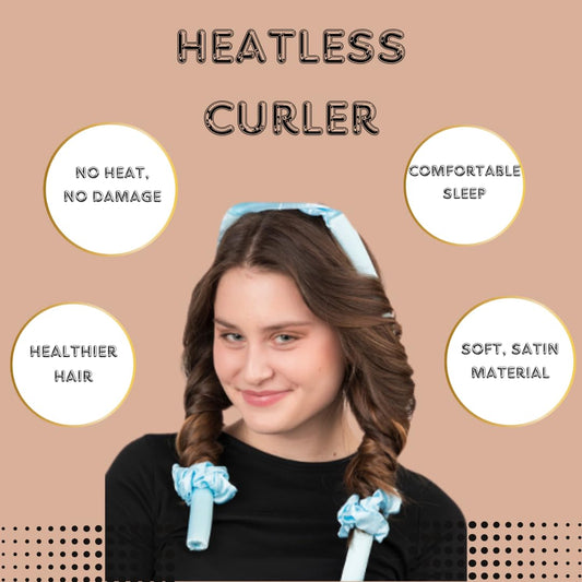 – 7-Piece Hair Styling Bundle, Heatless Hair Curler with Silk Scrunchies, Claw Clip and Hair Clips for DIY Overnight Curls, Comes with a Microfiber Scrunchie for Fast Hair Drying