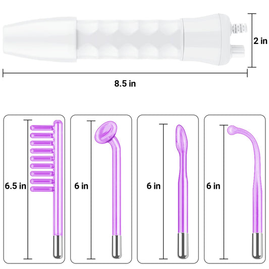 High Frequency Facial Wand-UUPAS Portable Handheld High Frequency Facial Machine Skin Facial Wand with 4 Violet Tubes
