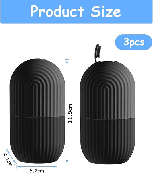 3pcs Ice Cube Roller for Face,Eye,Silicone,Reusable Facial Massager Ice Mold,Brighten Skin Enhancing Natural Glow,De-Puff Eye Bags,Reduce Migraine Pain (Black)