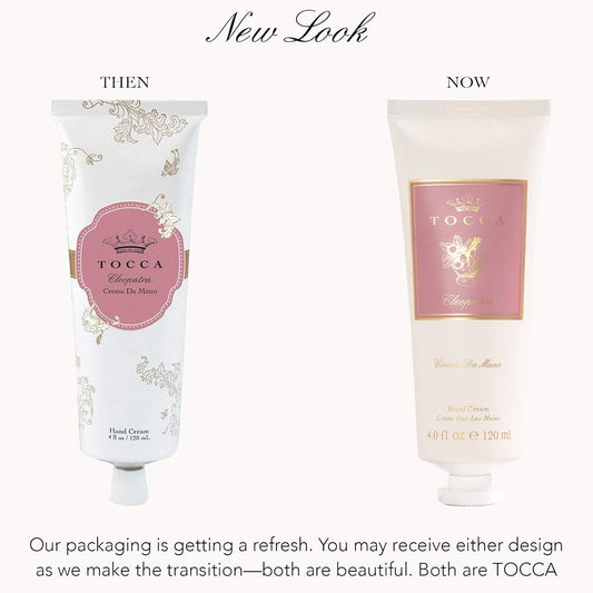 Tocca Crema de Mano, Cleopatra Hand Cream, 4 oz - Grapefruit, Jasmine, Vanilla Musk - Moisturizing, Quick Absorbing