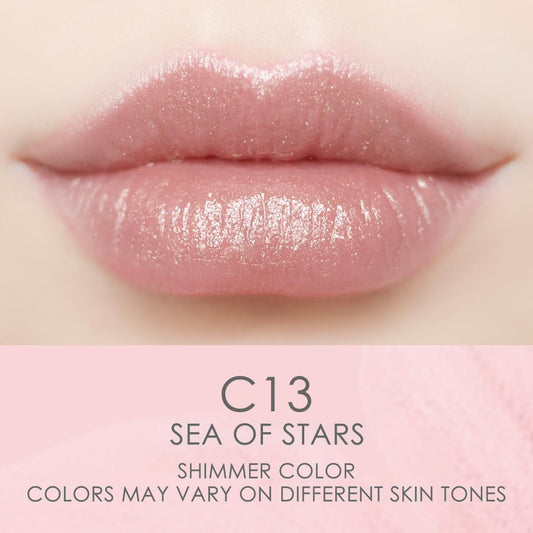 CATKIN Tinted Lip Balm Glitter Lip Stain Ultra Hydrating Lip Moistrurizer Lip Care with Vitamin E Nourishing For Cracked & Dry Lips 0.12 oz C13 Sea of stars - Champagne