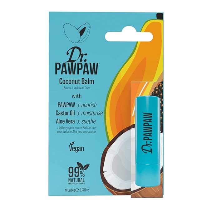 Coconut Lip Balm Set - Hydrating Lip Balm Moisturizer with Aloe Vera for Deep Nourishment - Castor Oil Enriched - 3 pc