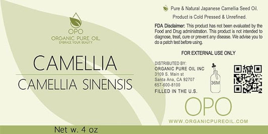 Japanese Camellia Seed Organic Oil Unrefined Cold Pressed Grade A (4 Oz / 120 Ml) Pharmaceutical Medi Grade - Full
