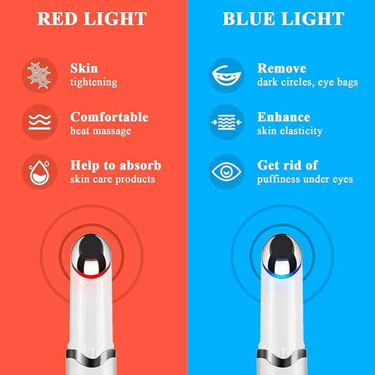 Ideal Swan Eye Massager Wand - Chargeable Facial Massager for Dark Circles, Eye Bags, Puffiness Under Eyes (White)