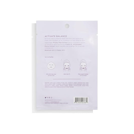 Karuna Skin - DRENCH Hydrating Sheet Mask, Pore-Minimizing Facial Skin Care Products, Hydrating Sheet Masks with Pear Extract & Peony, Face Mask for Skin with Acne & Dark Spots, 0.74 fl. oz./22 ml