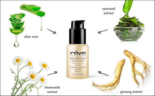 RAYA Skin Refining Concentrate (R-511) | Facial Serum for All Skin Types - Exfoliating, Pore-Minimizing & Complexion-Smoothing | Includes Vitamin C, Antioxidant, Anti Aging & Brightening Serum