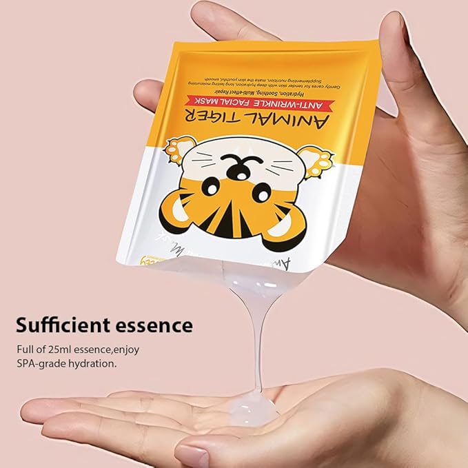 Kaely 6 Pack Animal Character Sheet Masks, Face Masks for Kids Teens Skin Care, Korean Soothe Facial Mask for All Skin Types, Girls Night Skincare Spa Party, Birthday Gifts for Women Men, Set04