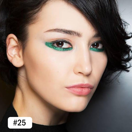 evpct Green Glitter Eyeliner Pencil for Eyes, Dark Forest Green Metallic Shimmer Eye Liner Pencil Makeup Waterproof Smudge Proof, Colored Gel Waterline Eyeliner, Face Eye Paint Stick Halloween Makeup